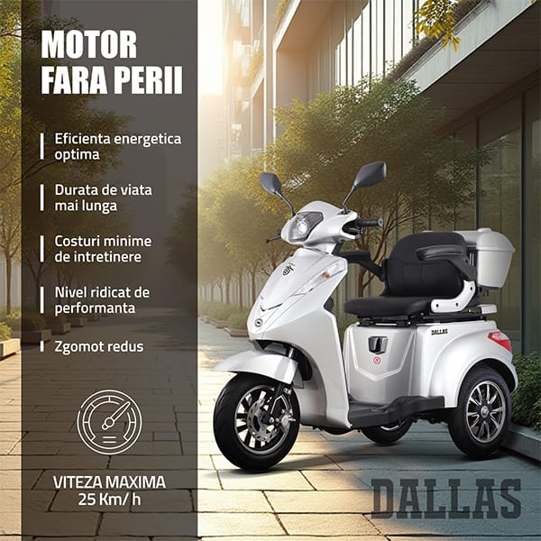 Samus Trotineta electrica Trotineta Electrica Samus Dallas-3R1-10T1000-60V20-Silver | 1000W, 60V, 20Ah, Argintiu
