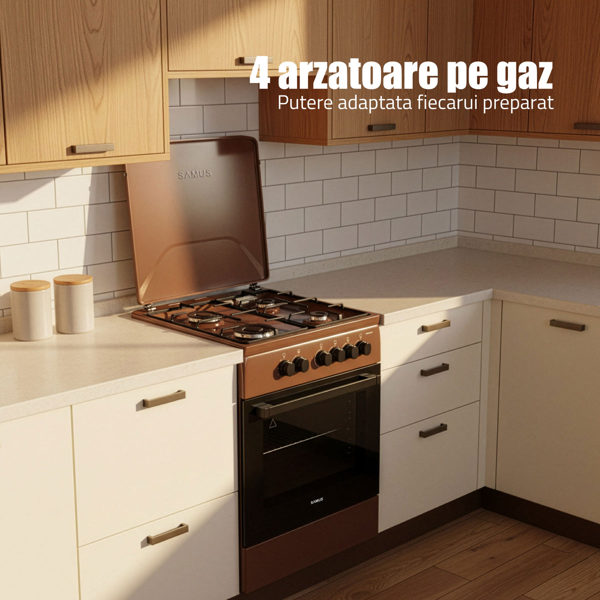 Aragaz SamusSM664MBS | 60cm, Timer, 60x63.5x86cm