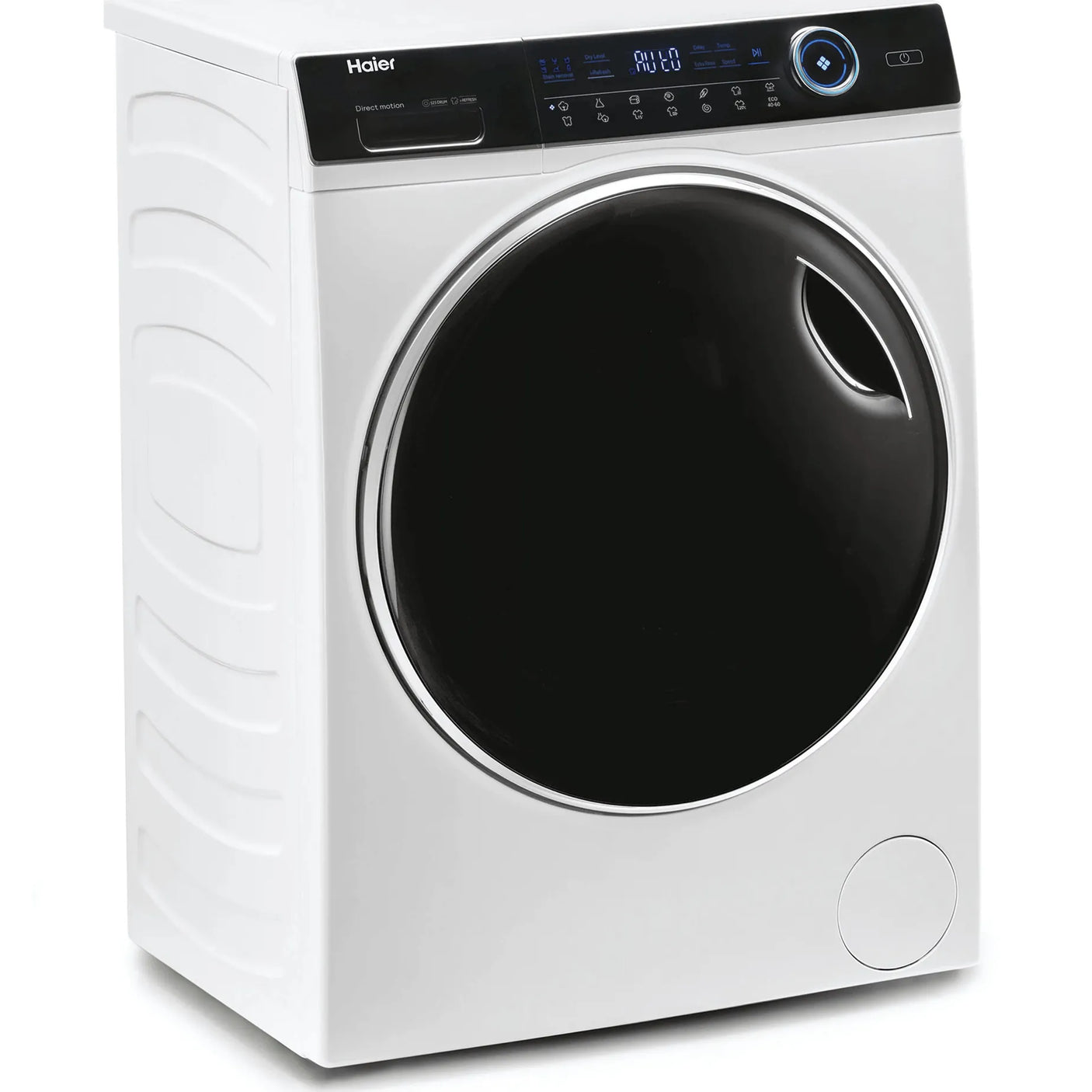 HAIER Masina de spalat cu uscator Haier, Motor Direct Motion, 12+8 kg, clasa A (spalare), 1400 rpm, iRefresh, ABT, Drum light, Dual Spray, Pillow Drum, display Led cu Touch control, Smart Detecting, alba - usa neagra