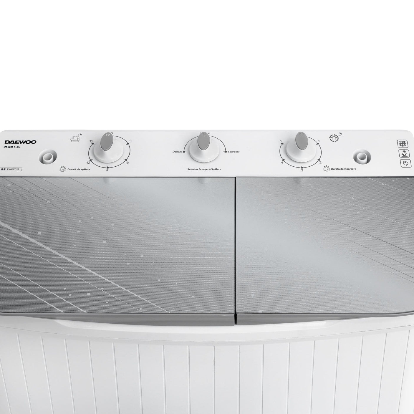 Daewoo Masina de spalat rufe Masina de spalat rufe semi-automata Daewoo DSWM 5.3S | 5kg, 350W, Timer 15min, Alb