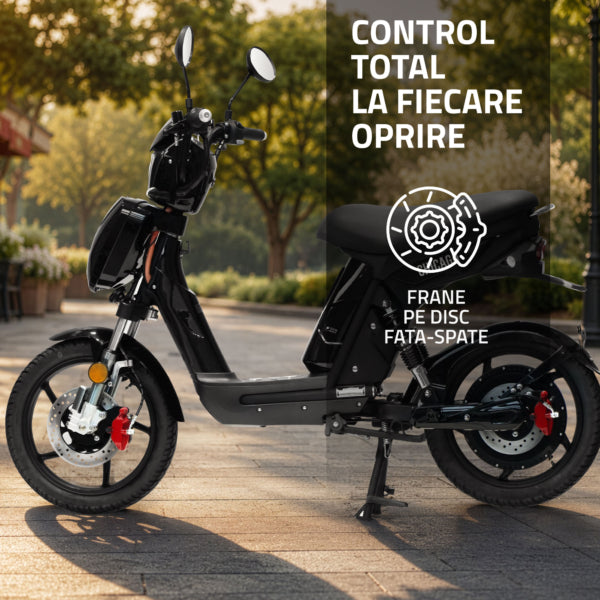 Samus Trotineta electrica Scuter electric Samus Chicago-18T800-48V26-Black | 48V, Motor 800W, 26Ah, Viteza max.: 25 Km/h,Negru
