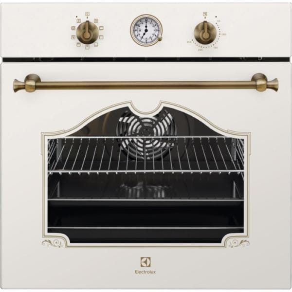 Electrolux Cuptor incorporabil rustic Electrolux, Electric, Multifunctional, 72 l, 9 functii, Autocuratare catalitica, Clasa A, Alb/Crem