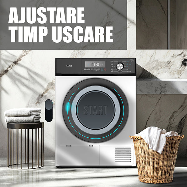 Uscator de Rufe Samus SWDP-816 | 8kg, Pompa de Caldura, 16 Programe, Clasa E, Alb