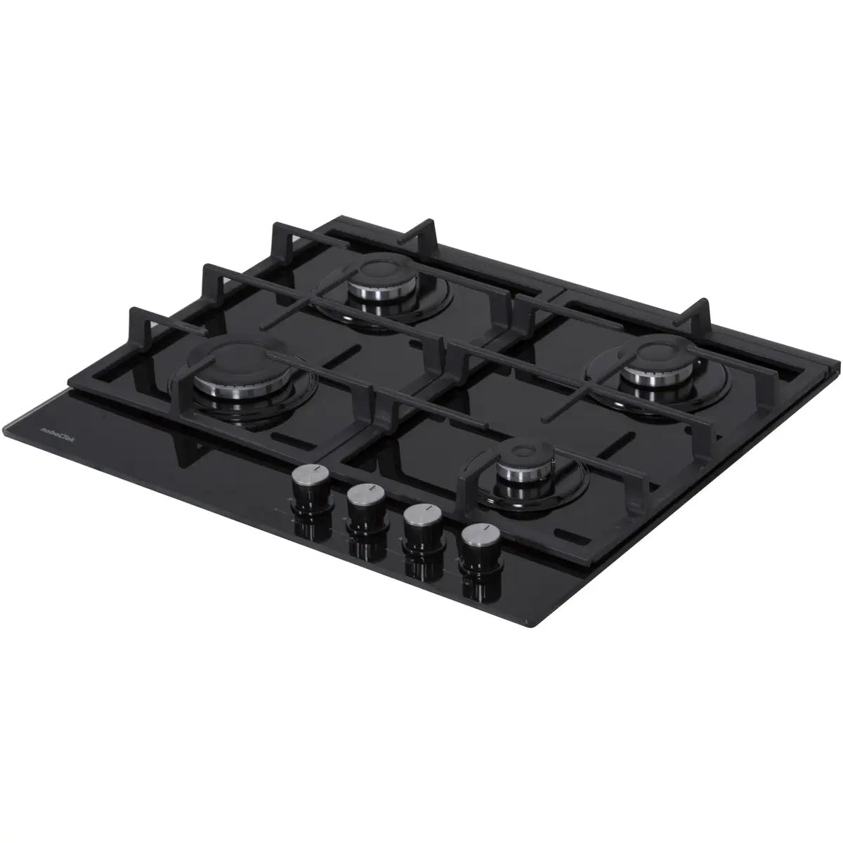 Nobeltek Plita pe gaz Plita pe gaz Nobeltek NHBG-6421BKF | 4 Arzatoare, Sticla Neagra, Gratare Fonta, Aprindere Buton