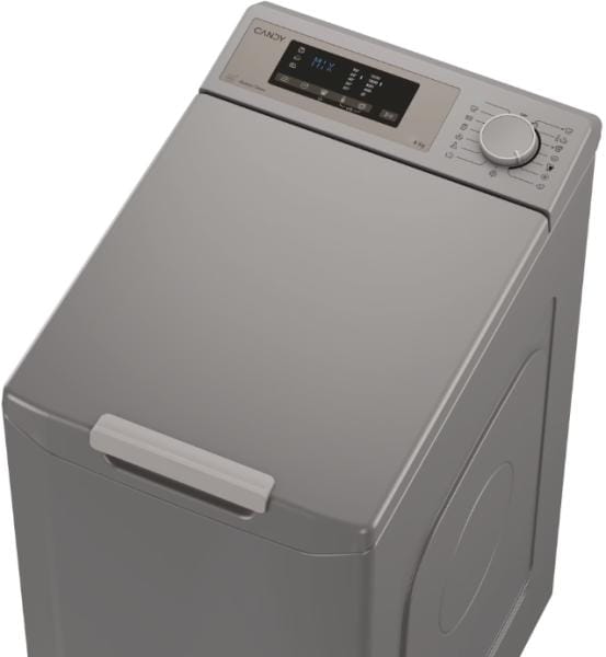CANDY Masina de spalat rufe cu incarcare verticala Candy, 8 kg, 1200 RPM, Display 3D, Wifi,Mix Power Systems, Gentle touch opening, Clasa D, Antracit