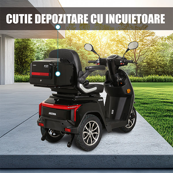 Triciclu Electric Samus Arizona-3R1-10T1000-60V20-Black | 1000W, 60V20Ah, Negru