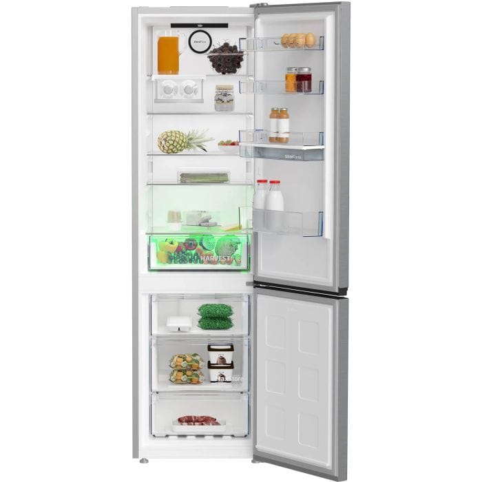 Beko Combina frigorifica Combina frigorifica Beko B5RCNA405HDXB | 355L, No Frost, HarvestFresh, Clasa D, Inox, 59.5x66.3x203.5cm