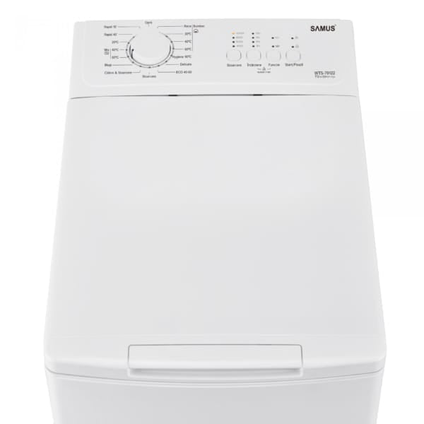Samus Accesorii electrice Masina de spalat rufe cu incarcare verticala Samus WTS-70122, 7 Kg, 1200 RPM, Clasa C, 15 Programe, Alb