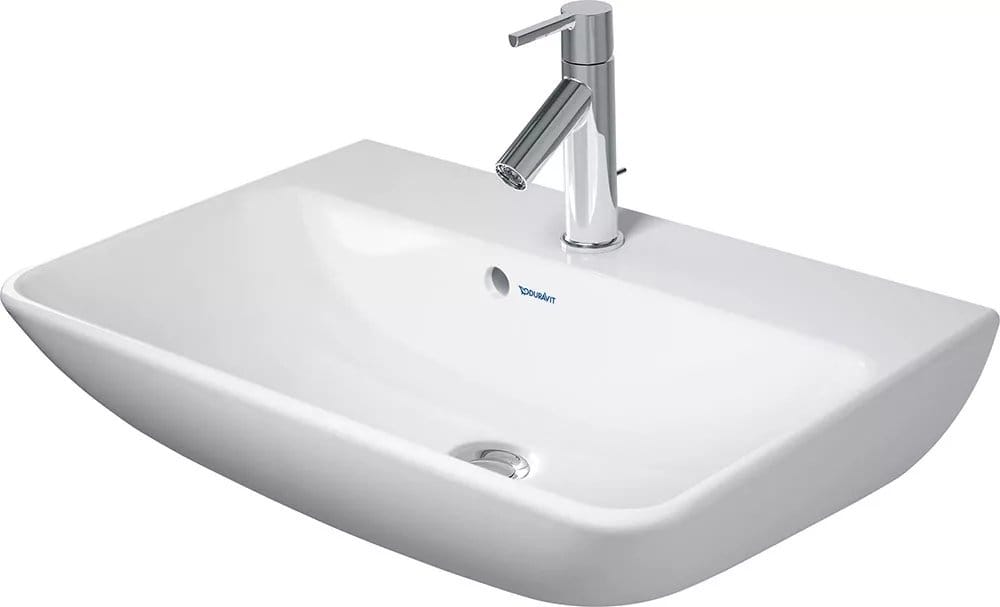 Duravit Lavoar Duravit, Wash basin 600mm ME by Starck compact, white, w.OF, w.TP, 1 TH, montare pe perete, cu preaplin, gaura pt baterie, alb