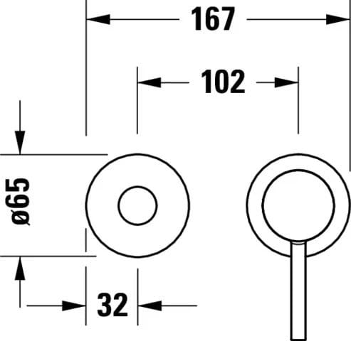 Duravit Baterie lavoar Duravit, Circle single lever basin mixer concealed installation, incastrat, montare pe perete, monocomanda, proiectie 200mm, necesita corp instalare GK1900004000, crom