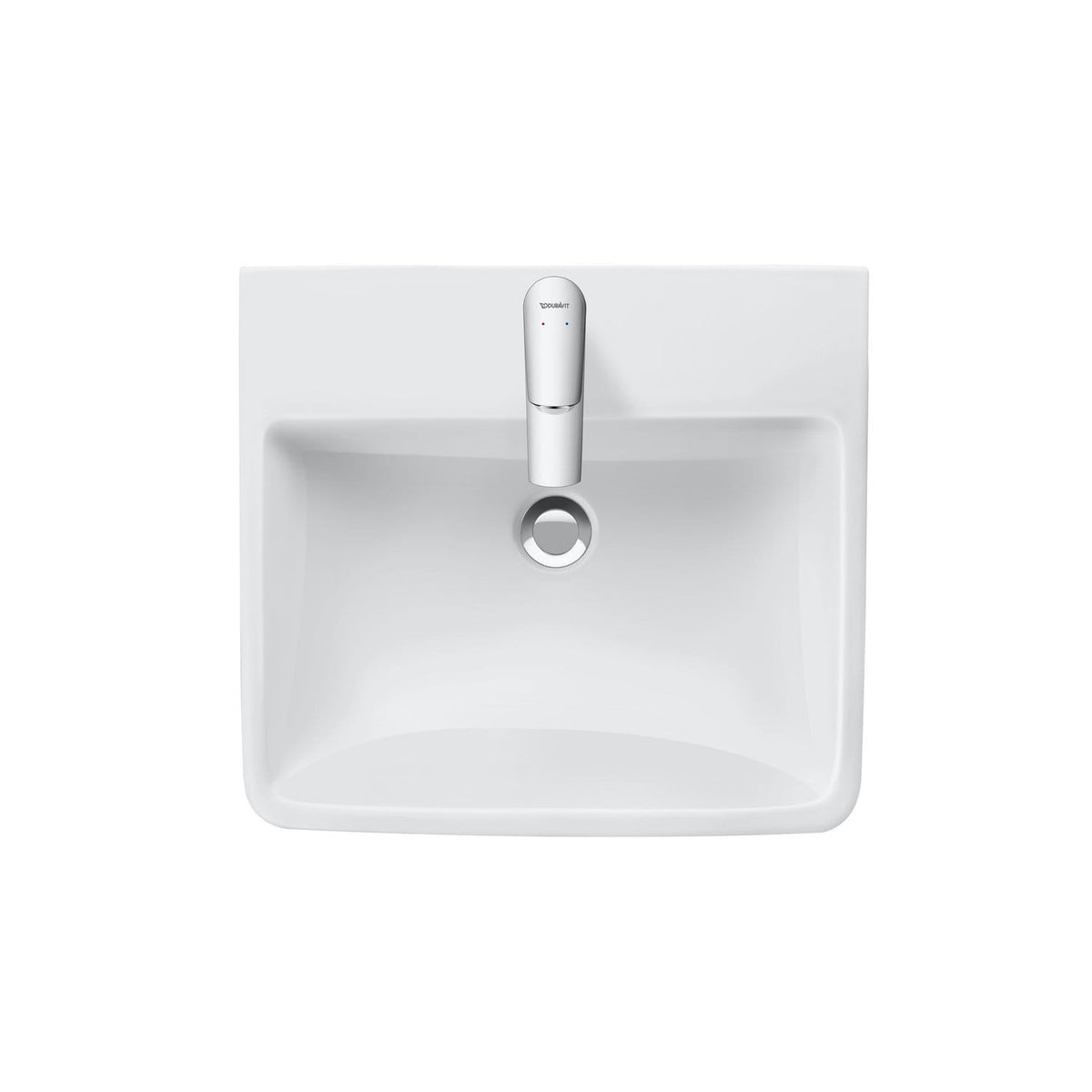 Duravit Lavoar Duravit, WB/FWB 550 mm Duravit No.1 white, w.OF,W.TP,1 TH,underneath glazed, montare pe perete, cu preaplin, gaura pt baterie, smalt pe interior, alb