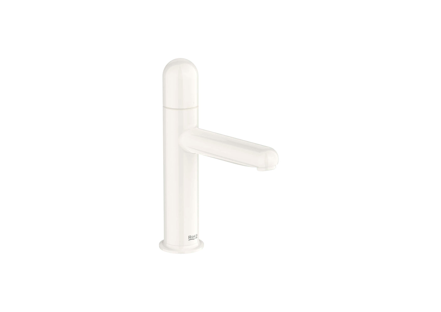 Roca Baterie lavoar Roca, Gama NU, monocomanda, marime S, levier metalic DOME, cartus ceramic, fara set de evacuare, glossy white, alb