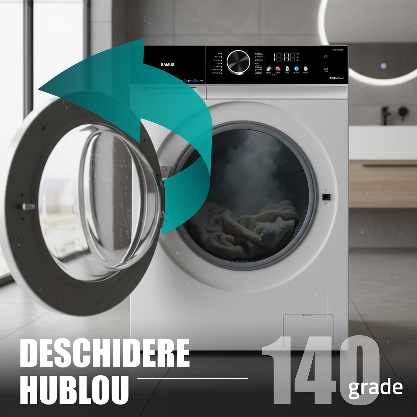 Samus Masina de spalat rufe Masina Spalat Rufe Samus WSCD10129IDM | Clasa A, 10kg, 1200 RPM, Inverter