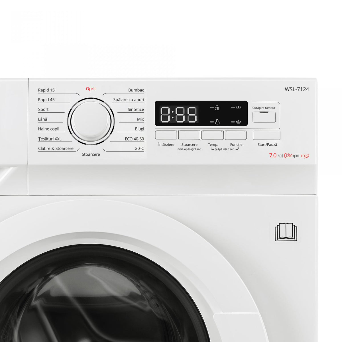 Mașină Spălat Rufe Samus WSL-7124 | 7kg, 1200 RPM, Inverter, 59.5x50x85cm