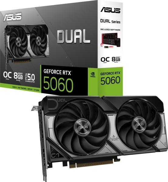 Asus Placa video Placa Video ASUS Dual GeForce RTX 5060 DUALRTX5060O8G | 8GB GDDR7