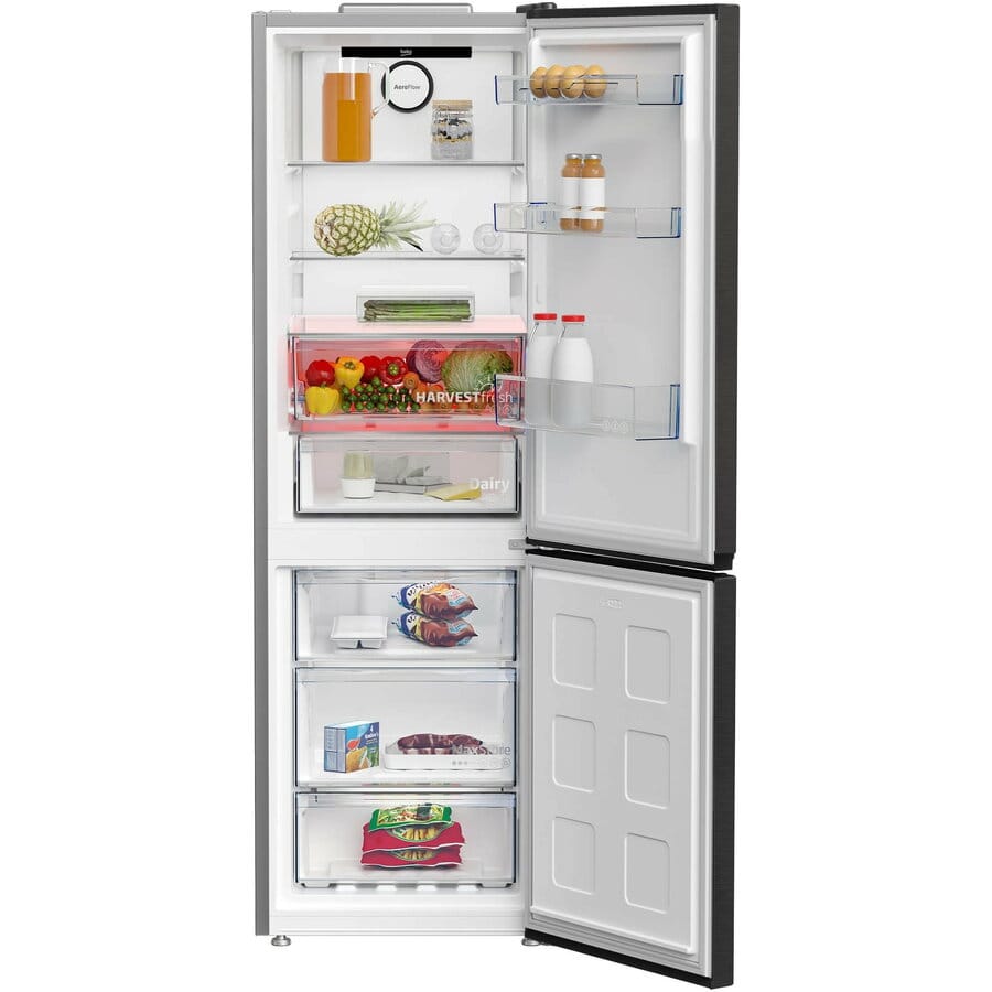 Beko Combina frigorifica Combina frigorifica Beko B3RCNA364HXBR1 | 367L, Clasa E, AeroFlow, HarvestFresh, Dark Inox, 59.5x66.3x186.5cm