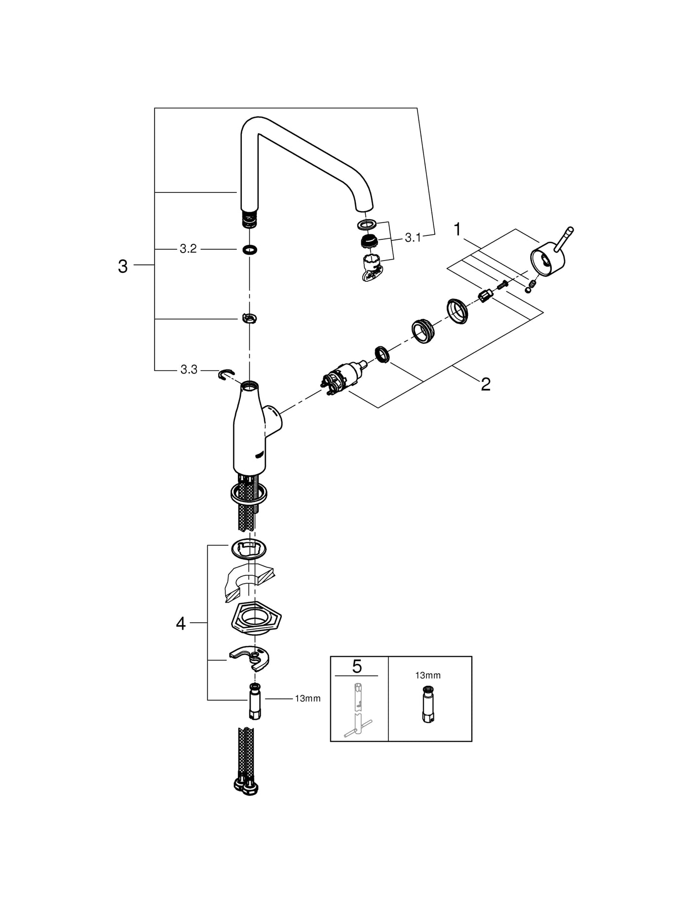 Grohe Baterie chiuveta Baterie Chiuveta Grohe 30269DA0 | Essence, Warm Sunset, Monocomanda, Pipa Inalta