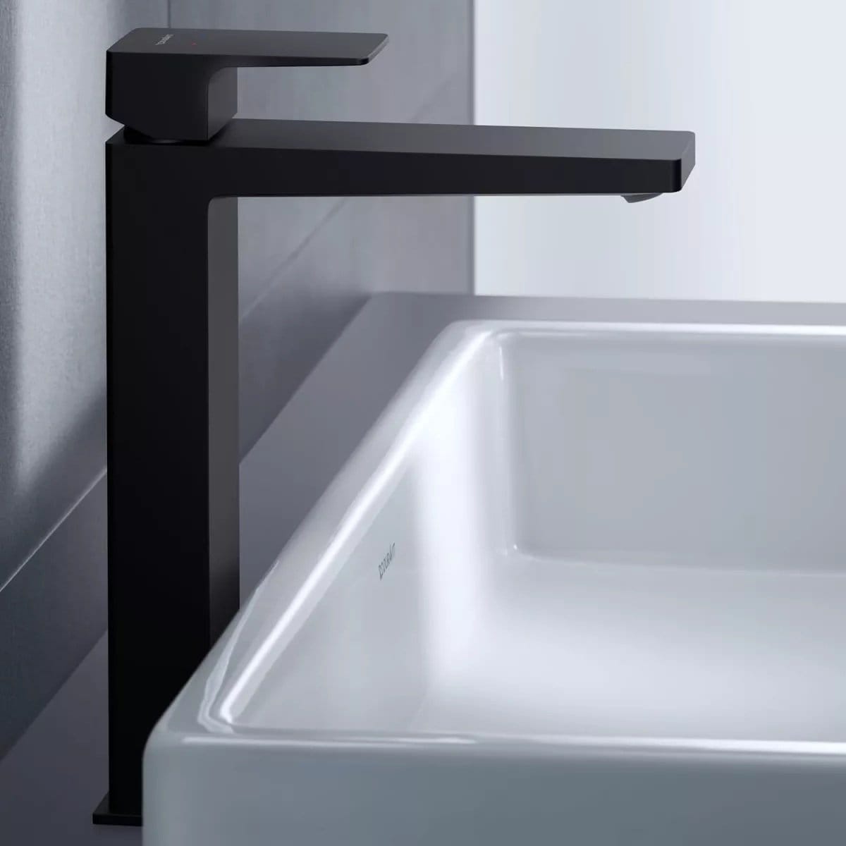 Duravit Baterie lavoar Duravit, Manhattan single lever bas. mixer XL with pull-rod, monocomanda, marime XL, cartus ceramic, fara set de evacuare, schwarz mat, negru mat