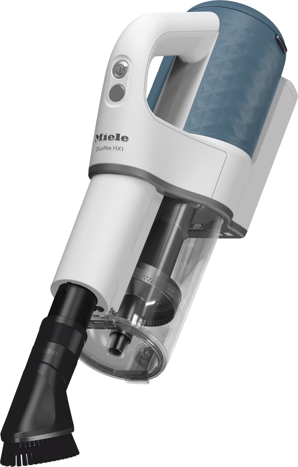 Aspirator Vertical Miele Duoflex HX1 | Fara Fir, 0.3 L, Autonomie 55 min, HEPA, Alb/Bleu