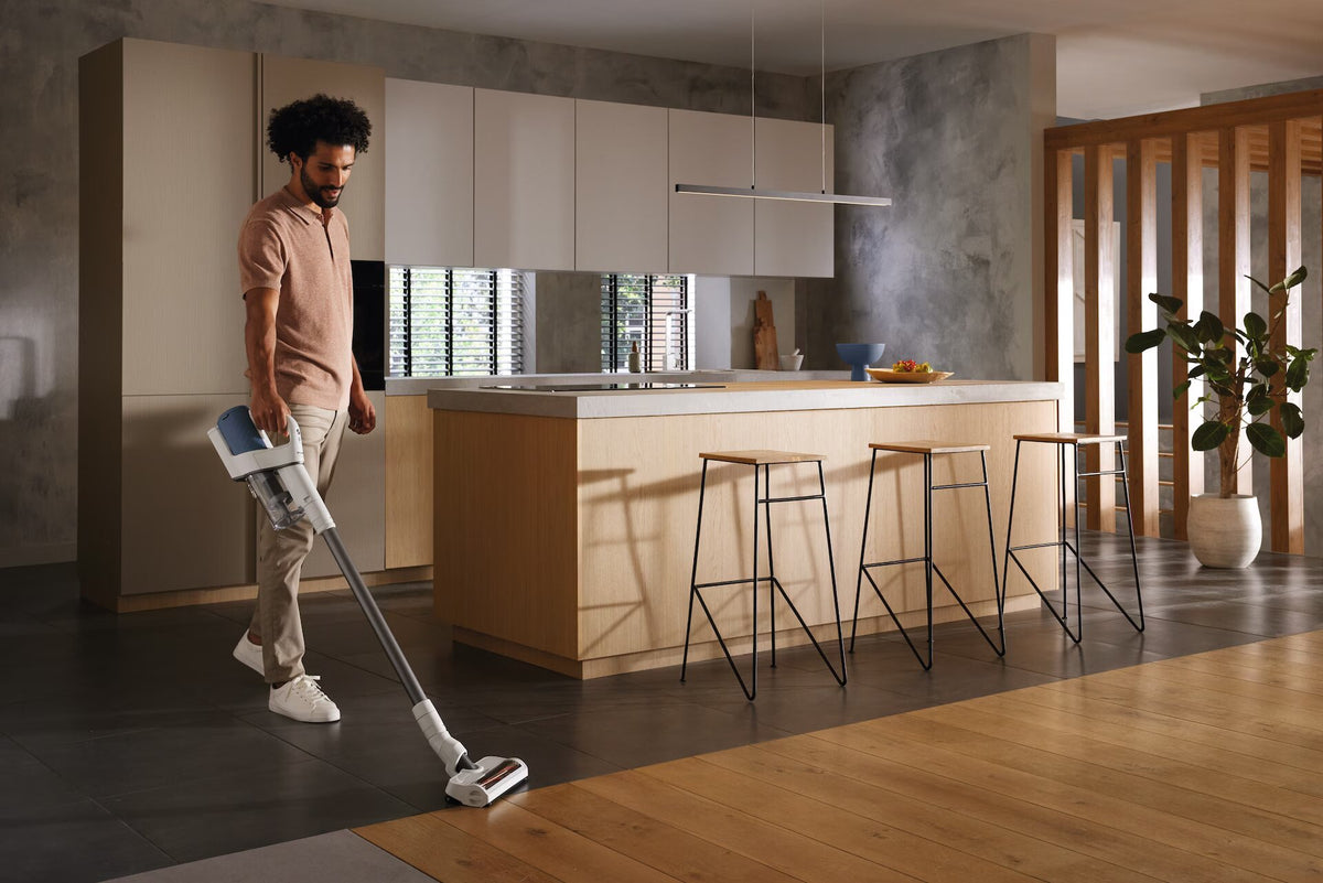 Aspirator Vertical Miele Duoflex HX1 | Fara Fir, 0.3 L, Autonomie 55 min, HEPA, Alb/Bleu