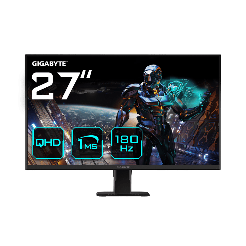 GIGABYTE Gigabyte Monitor Gaming 27" SS IPS GS27QA, Non-glare, Rezolutie: 2560 x 1440(QHD), Luminozitate: 300 cd/m2, Contrast: 1000:1, Unghi vizualizare: 178°(H)/178°(V), Culori: 16.7M, Timp raspuns: 1ms, Refr