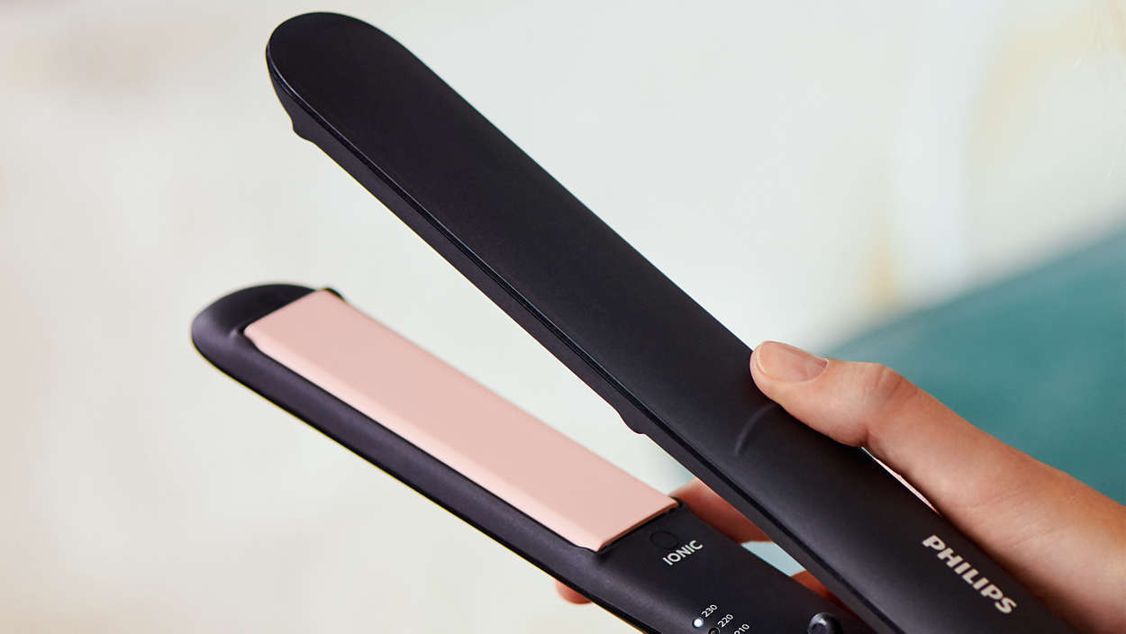 Philips Placa de par Philips StraighCare Essential, tehnologie ThermoProtect, placi cu infuzie de cheratina, ioni, Negru