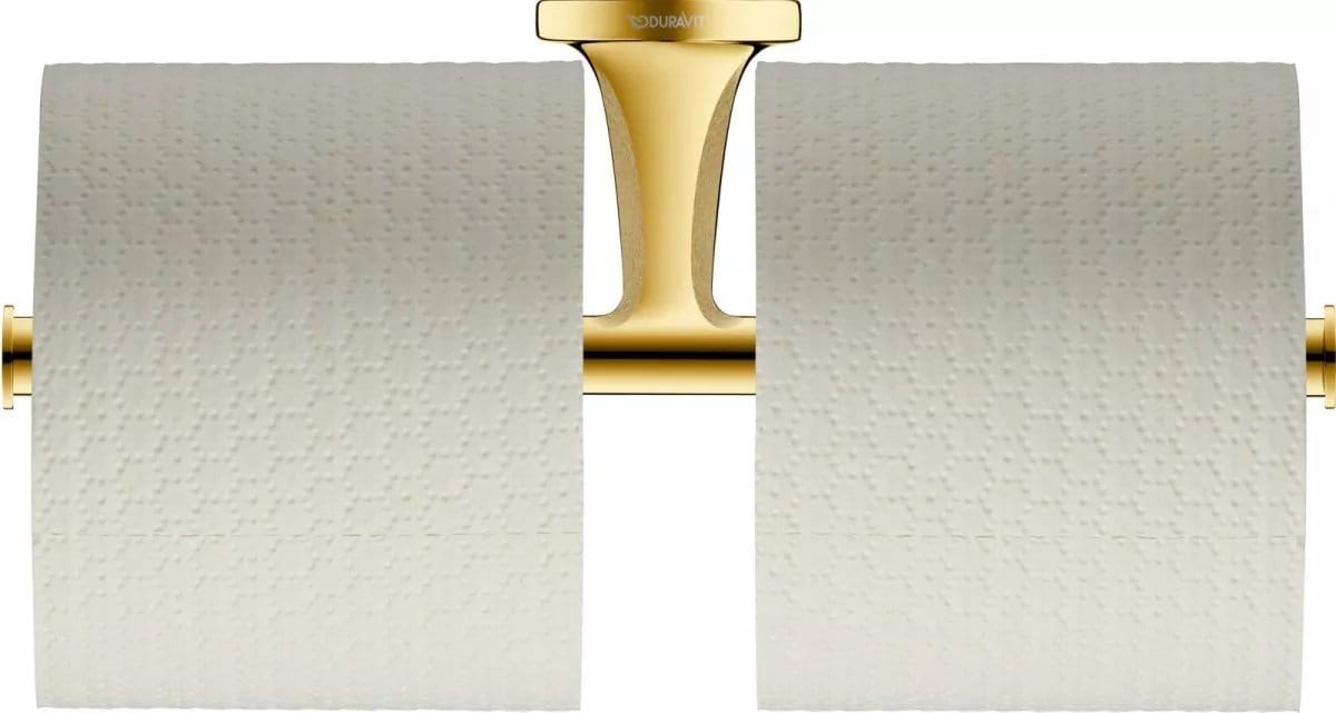 Duravit Accesorii baie Suport Hartie Igienica Duravit 0099383400 | Dublu, Auriu Lucios, Montare Perete