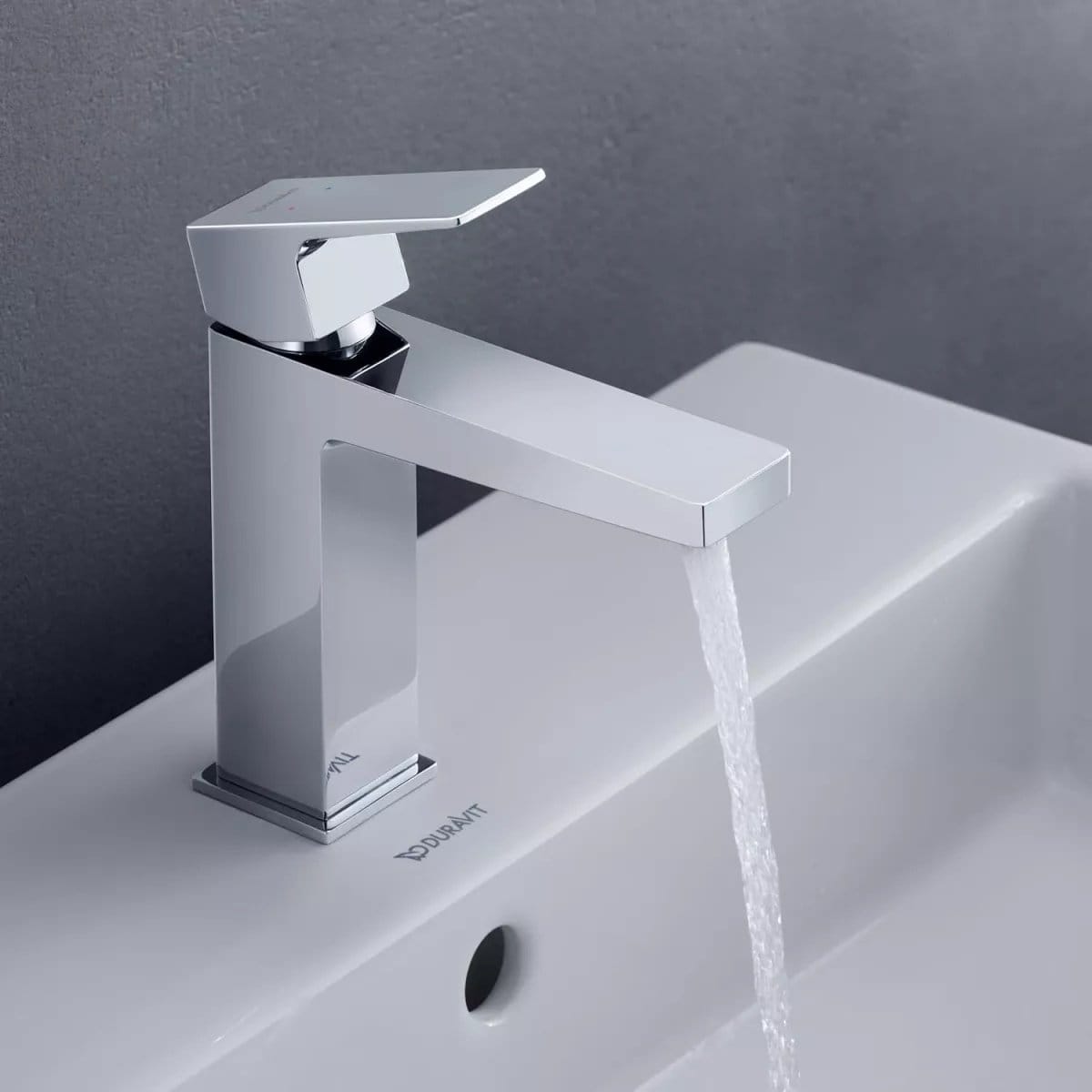 Duravit Baterie lavoar Duravit, Manhattan single lever bas. mixer M with pull-rod, monocomanda, marime M, cartus ceramic, fara set de evacuare, crom