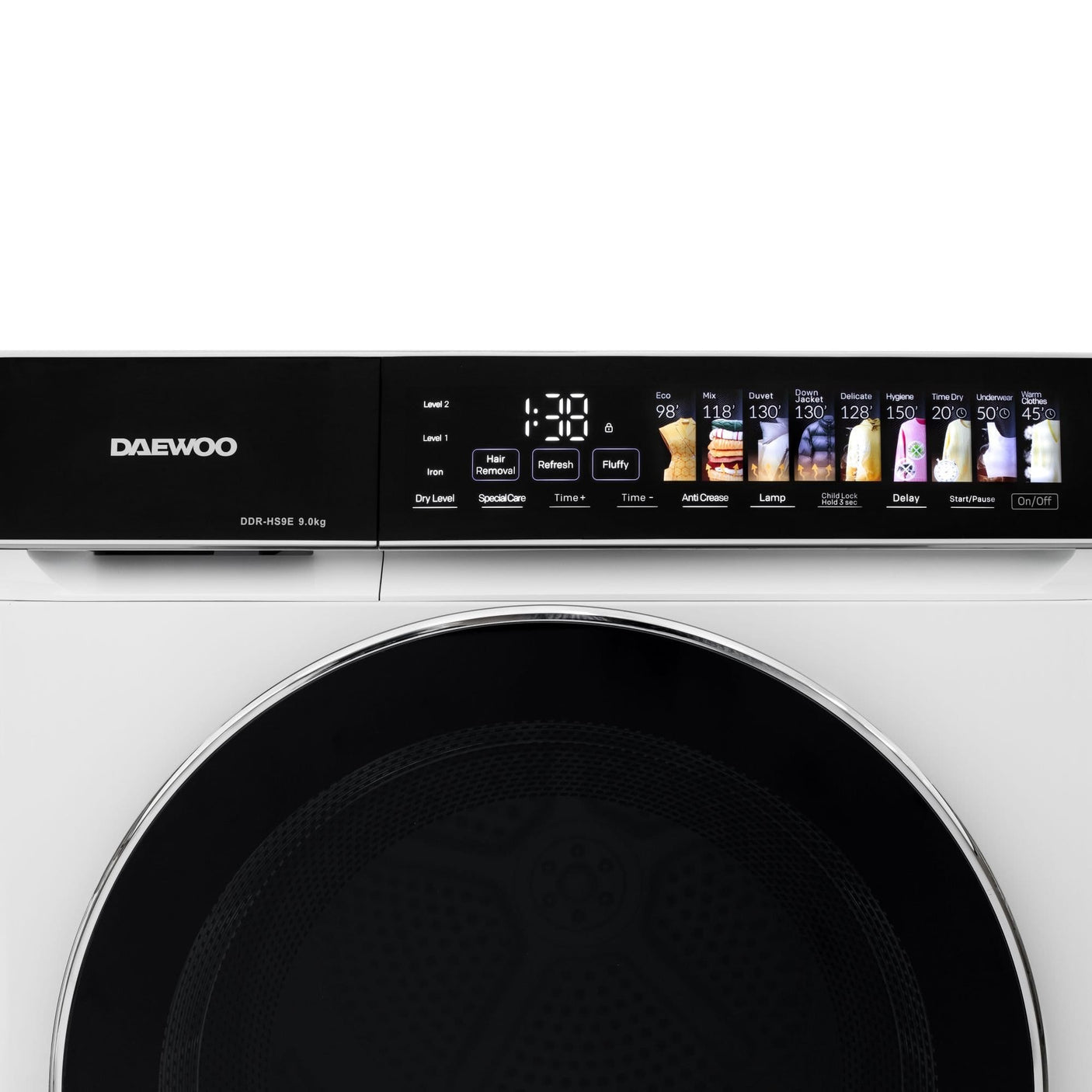 Daewoo Uscator de rufe Uscator de rufe Daewoo DDR-HS9E-1 | 9kg, Pompa de caldura, Clasa E, Touch control