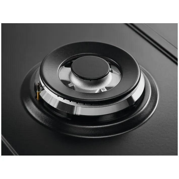 Electrolux Plita incorporabila Electrolux, Gaz, 4 zone de gatit, Aprindere electrica, Dispozitiv de siguranta, Arzator Wok, Gratare fonta, 60 cm, Negru