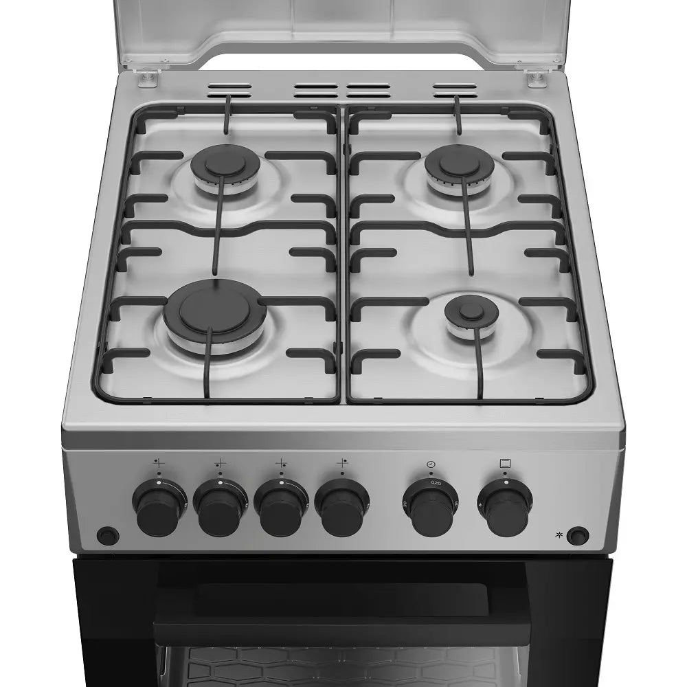 Beko Aragaz Aragaz Beko FSGT52110DXON | 4 Arzatoare, Grill Gaz, Rotisor, Timer, 50x60x85cm