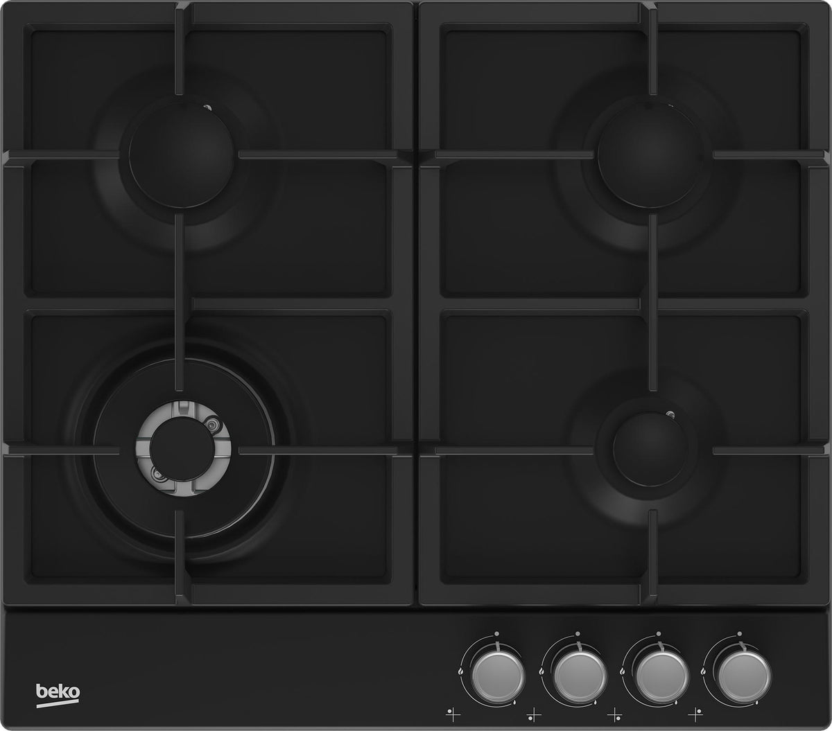 Beko Plita incorporabila Plita incorporabila Beko HIAW64225SB | Gaz, 4 arzatoare, Wok, Gratar fonta, Negru