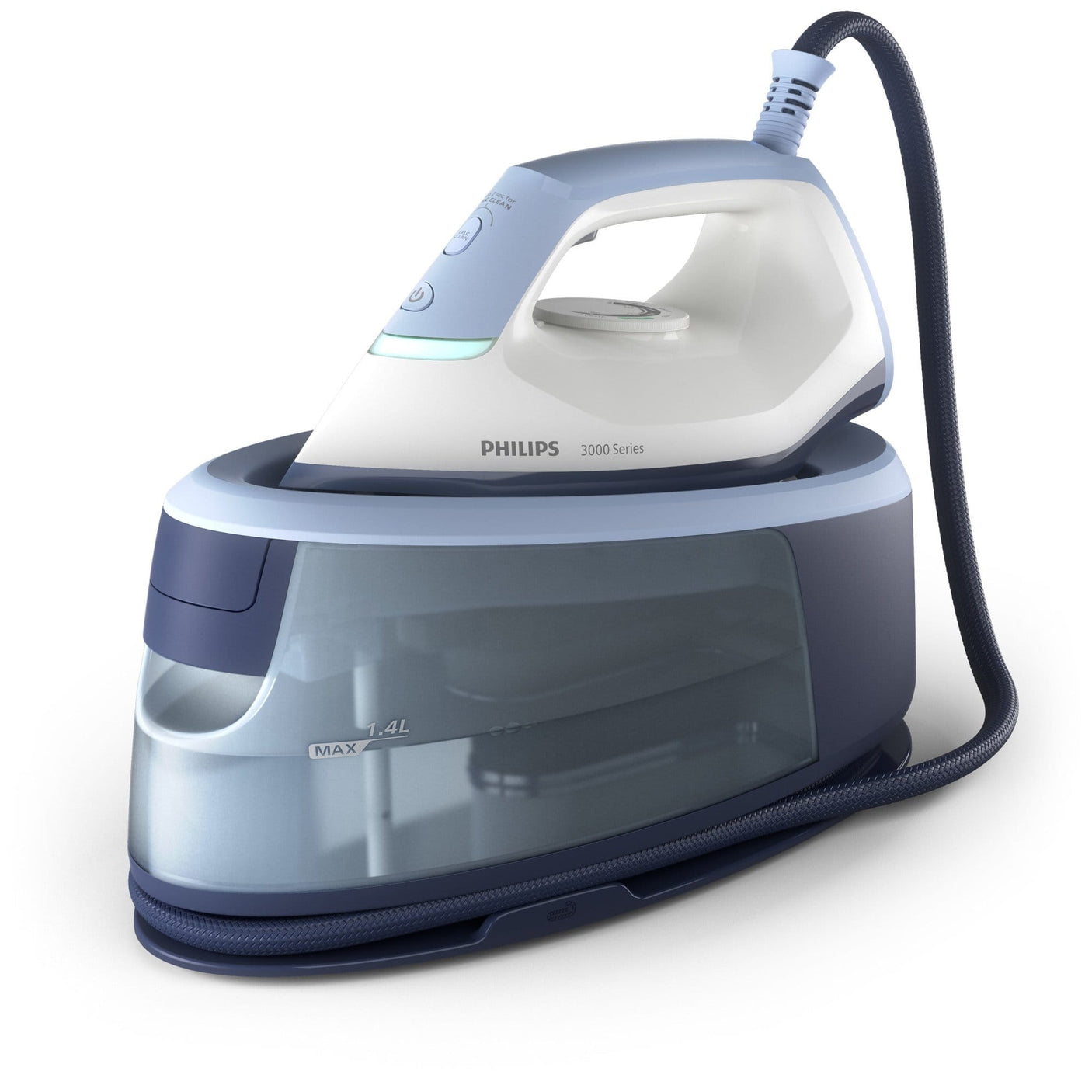 Philips Statie de Calcat PHILIPS Seria 3000, ,2400W, 350g/min, 1.4l, Talpa Ceramica, Alb-Mov