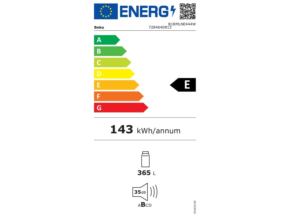 Beko Frigider Frigider Beko B1RMLNE444W | 365L, Clasa E, NoFrost, AeroFlow, LED, 59.7x70.9x186.5cm