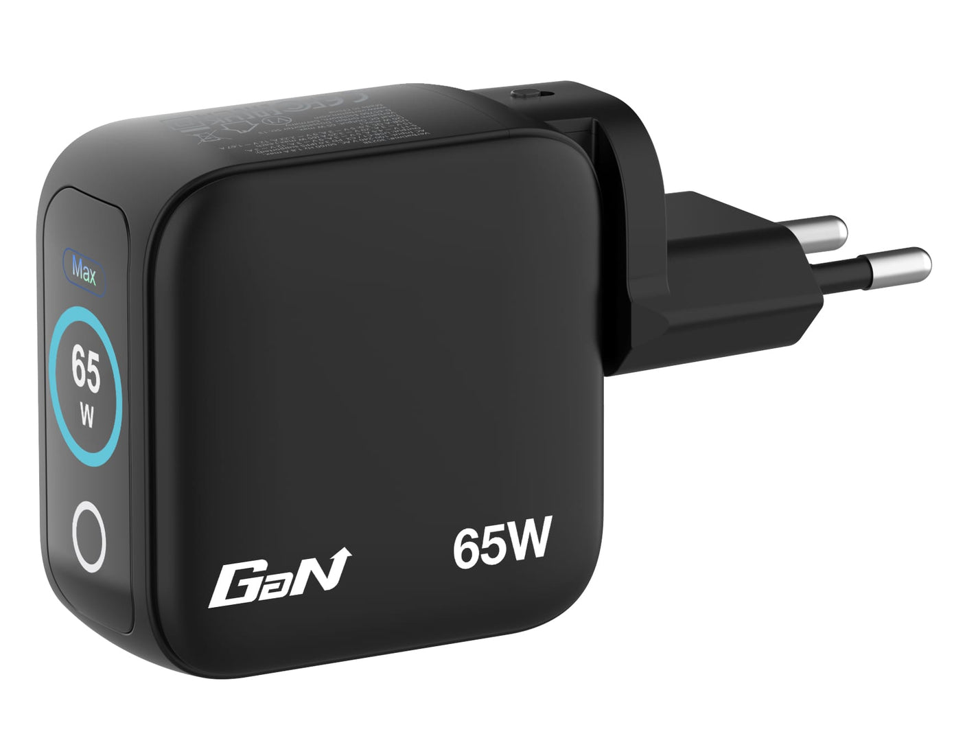 Verbatim Incarcator USB Adaptor de calatorie mini Verbatim 30238, GaN, 65W, display, USB-C1/C2, PD 3.0 pana la 65W, USB-A QC 3.0 pana la 20W, negru
