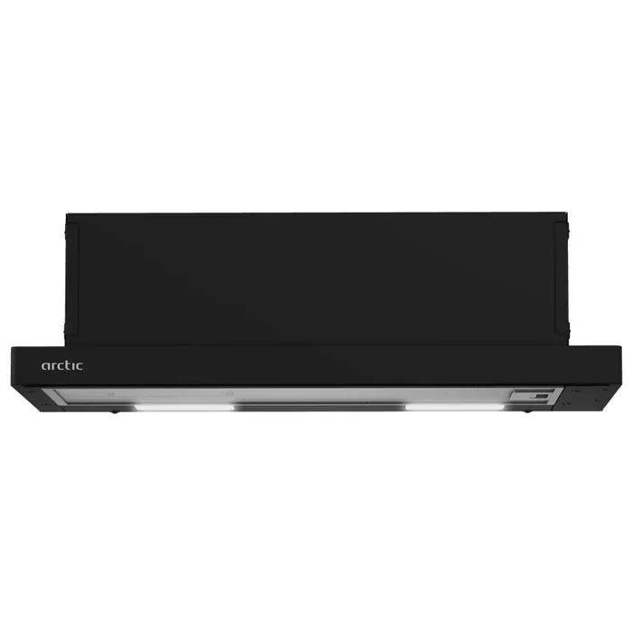 Arctic Hota telescopica Hota de bucatarie telescopica Arctic AHT6121B, 60cm, 1 motor, iluminare LED 2x4W, , control mecanic, clasa D, negru
