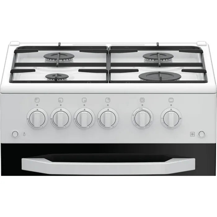 Arctic Aragaz Aragaz Arctic AGM5511DTTL, 4 arzatoare cu gaz, dispozitiv siguranta cuptor si plita, capac metalic, aprindere electrica, iluminare cuptor, grill gaz, timer mecanic, 85x50x50 (IxLxA, cm), tava emailata, gratar, alb