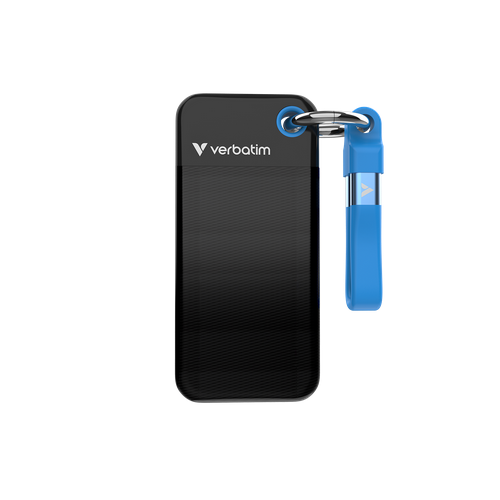 Pocket SSD USB 3.2 Gen 2 1TB Black/Blue Verbatiminclude doua carcase colorate
