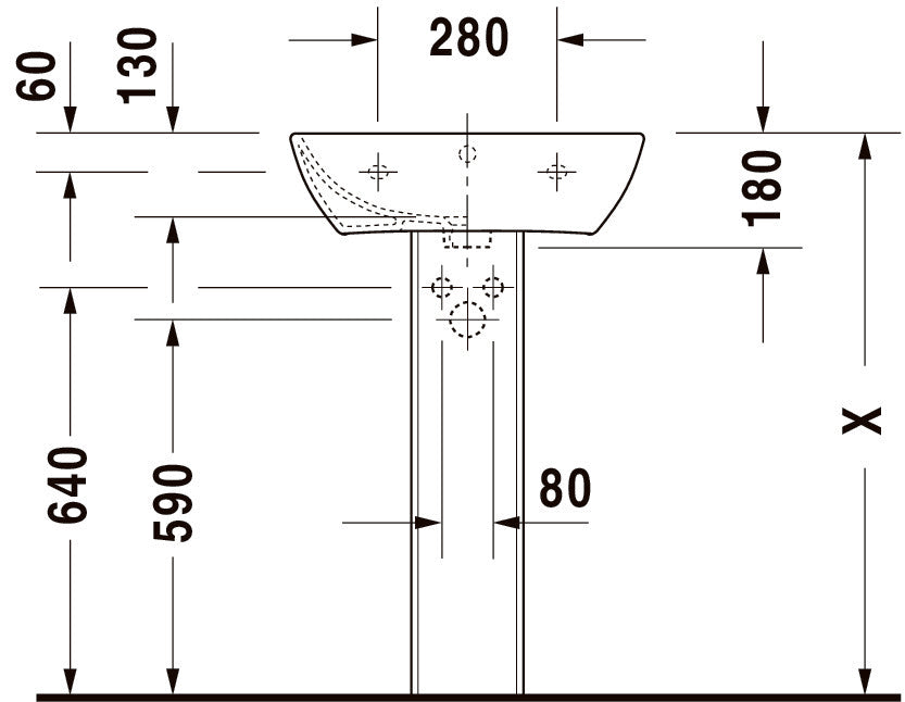 Duravit Lavoar baie Lavoar Duravit 2335550000 | 550mm, Dreptunghiular, Montare Perete, Alb
