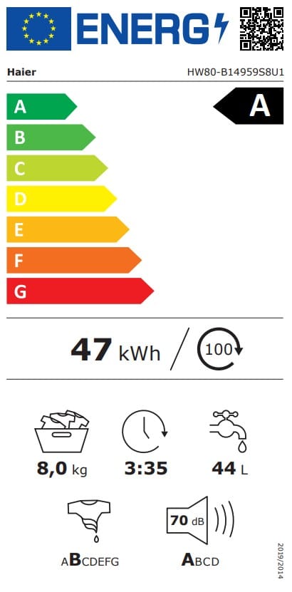 Haier Masina de spalat rufe Masina de spalat rufe Haier HW80-B14959S8U1S | 8kg, 1400RPM, Direct Motion, A, Anthracite, 59.5x58.3x85cm