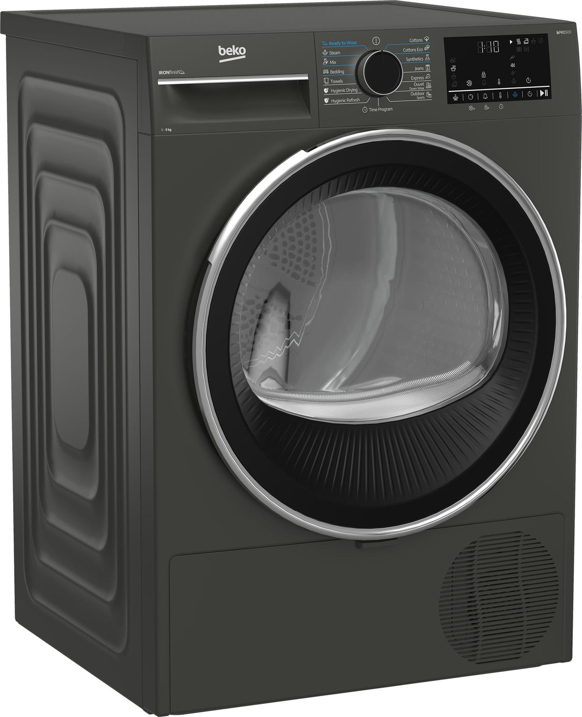 Beko Uscator de rufe Uscator de rufe Beko B3T49233MEU | 9kg, Pompa de caldura, Clasa D, 15 programe, Manhattan Grey