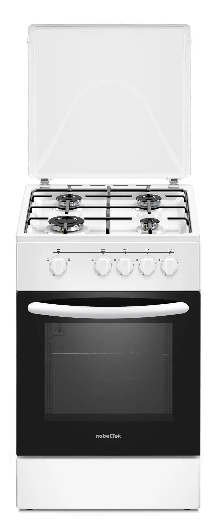 NobeLTek Cooking Aragaz Aragaz Nobeltek NLT 5551A/G1 | 50x50cm, Plita Gaz, Cuptor Gaz, GPL/GN, Alb, 50x54x87cm