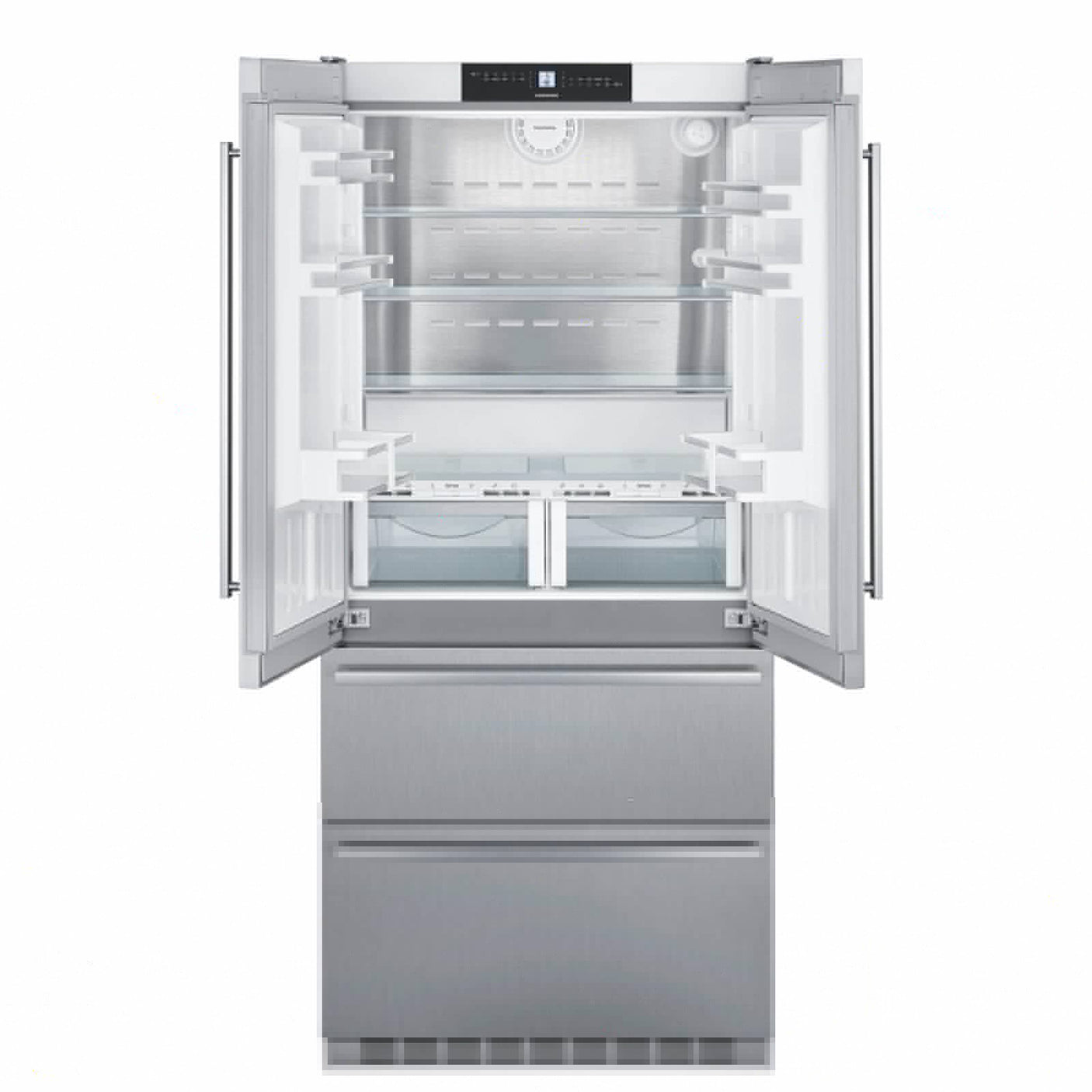 Liebherr Combina frigorifica, Gama: PremiumPlus, Clasa energetica: A++, Clasa climatica: SN-T, Culoare: inox, DuoCooling, Capacitate neta totala: 480, Capacitate neta racitor: 364, din care capacitate neta BioFresh: 69, Capacitate neta congelator: 116, Tip congela
