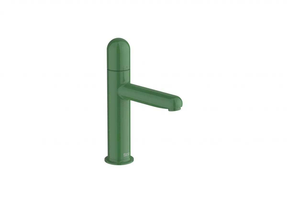 Roca Baterie lavoar Roca, Gama NU, monocomanda, marime S, levier metalic DOME, cartus ceramic, fara set de evacuare, mint green, verde