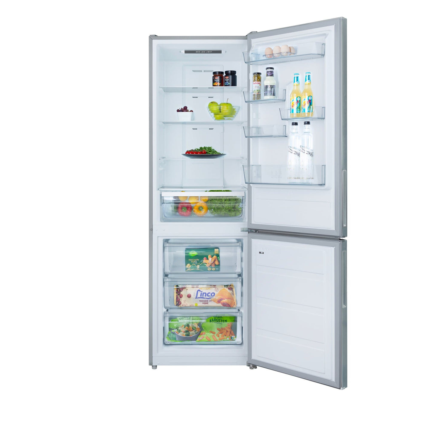Daewoo Combina frigorifica Combina frigorifica Daewoo DNF-310MEX-1 | 310L, No Frost, Clasa E, LED, Inox, 59.5x63x188cm