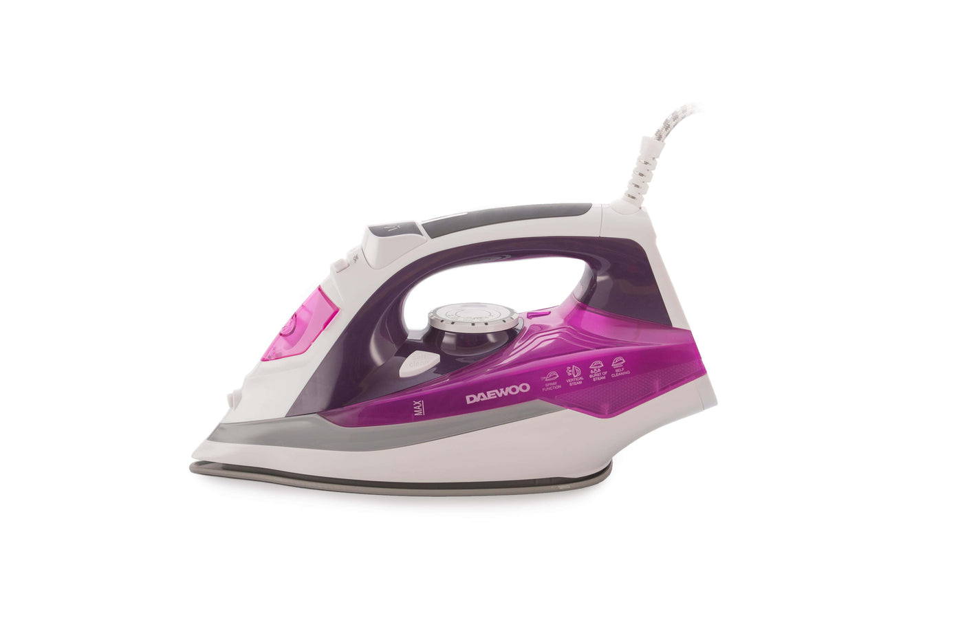Daewoo SDA Fier de calcat Fier de calcat Daewoo DSI20P | 2400W, Abur 55g/min, Talpa ceramica, Rezervor 350ml, Violet