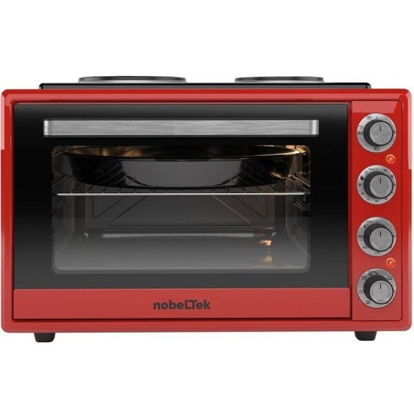 NobeLTek Kitchen Cuptor electric Cuptor Electric NobeLTek NLT FSOHP60R | 60L, 2000W, 2 Plite, Grill, Rosu