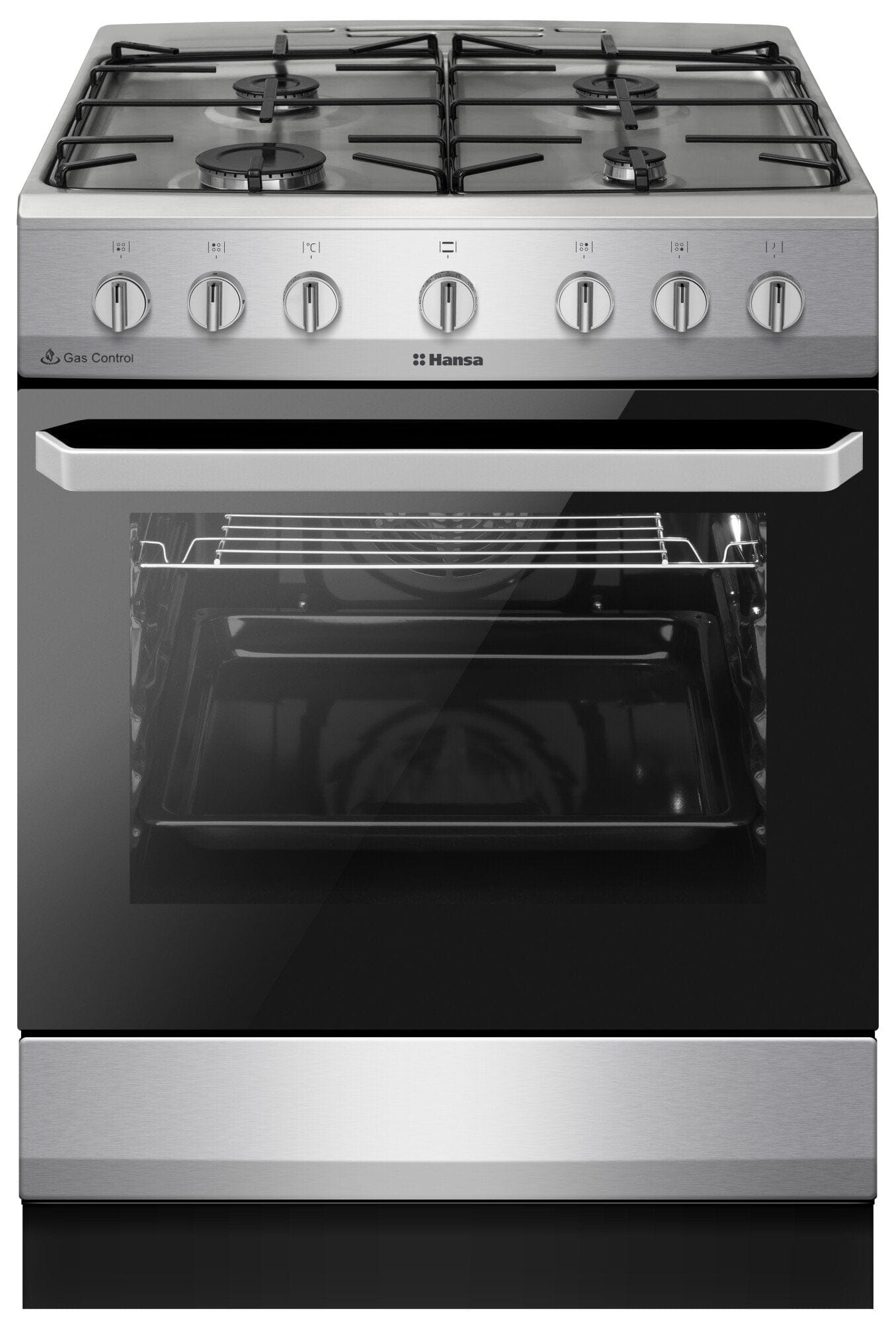 Hansa Aragaz Aragaz Hansa FCMX6810092 | 60cm, 4 Arzatoare, Cuptor Electric 62L, Clasa A, 60x60x85cm