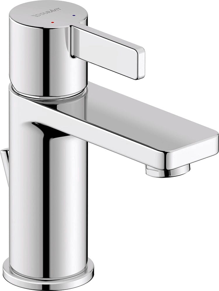 Duravit Baterie lavoar Duravit, D-Neo Single lever basin mixer S with pullrod, monocomanda, marime S, cartus ceramic, set evacuare cu tija, crom