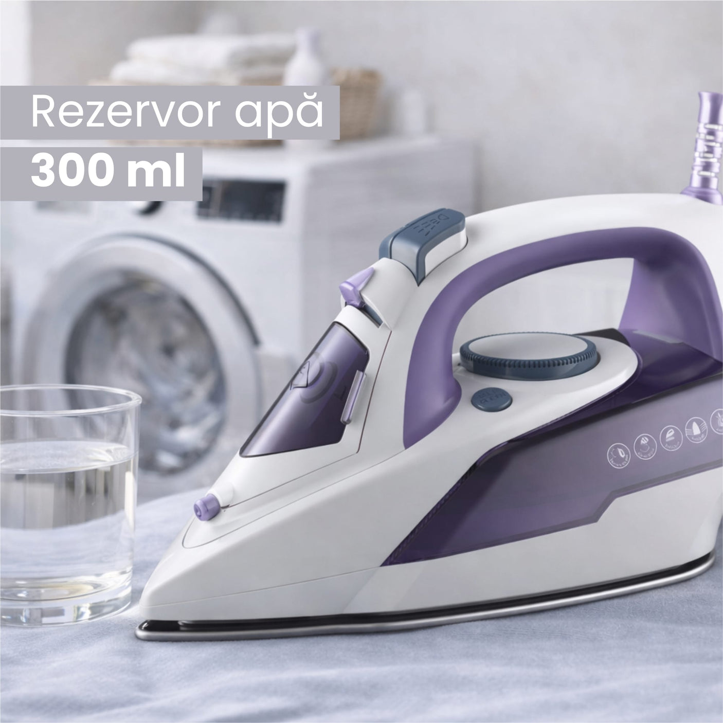 Daewoo SDA Fier de calcat Fier de Calcat Daewoo DSI3000P | 2600W, Talpa Ceramica, Abur 25g/min, 300ml